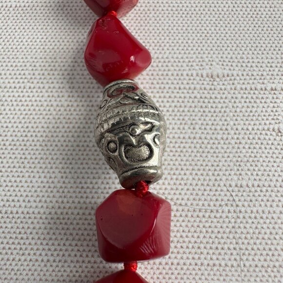 Red Bamboo Coral Bead Necklace - Picture 16 of 16